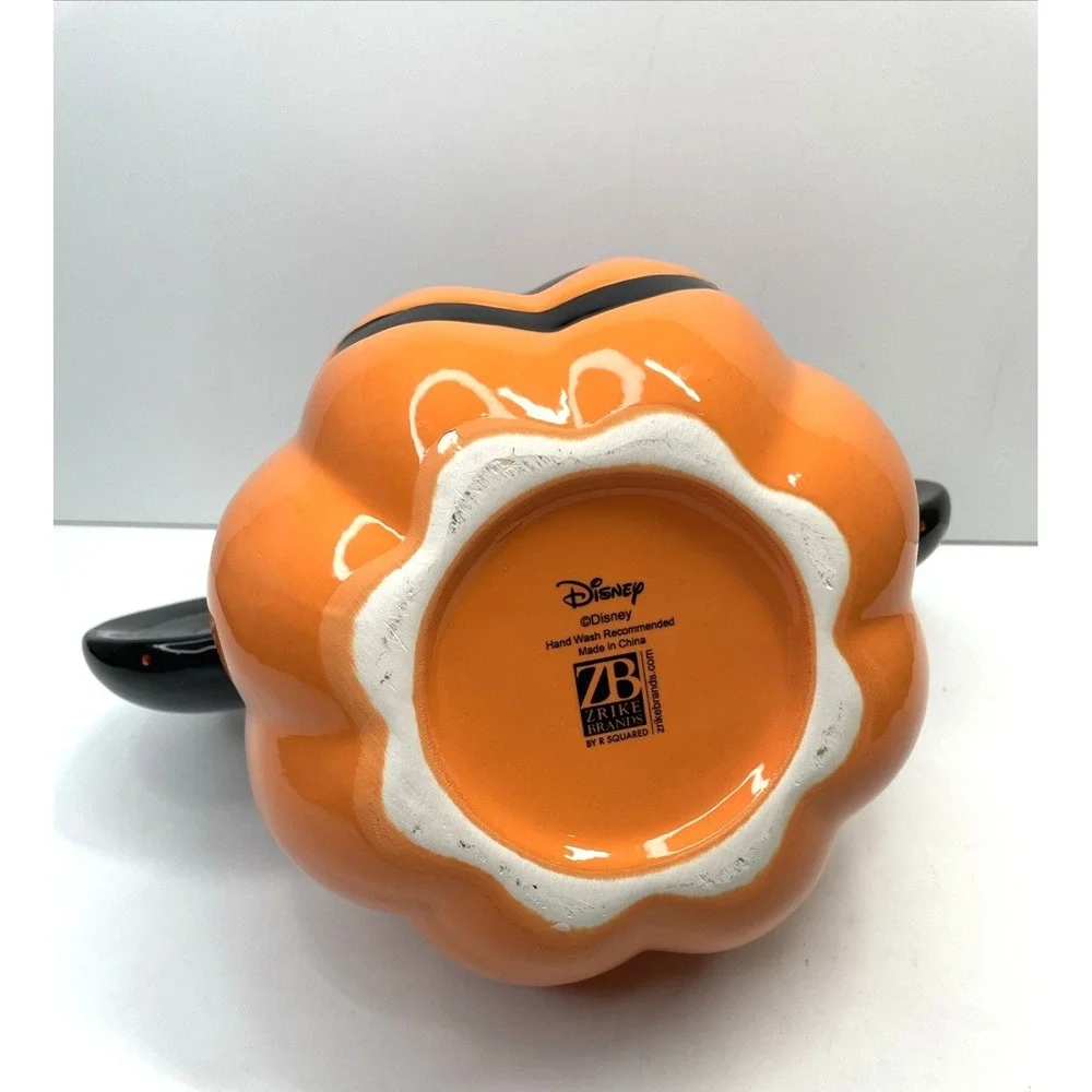 NEW Disney MINNIE Mouse Ceramic Pumpkin COOKIE JAR Orange Canister Halloween